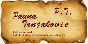 Pauna Trnjaković vizit kartica